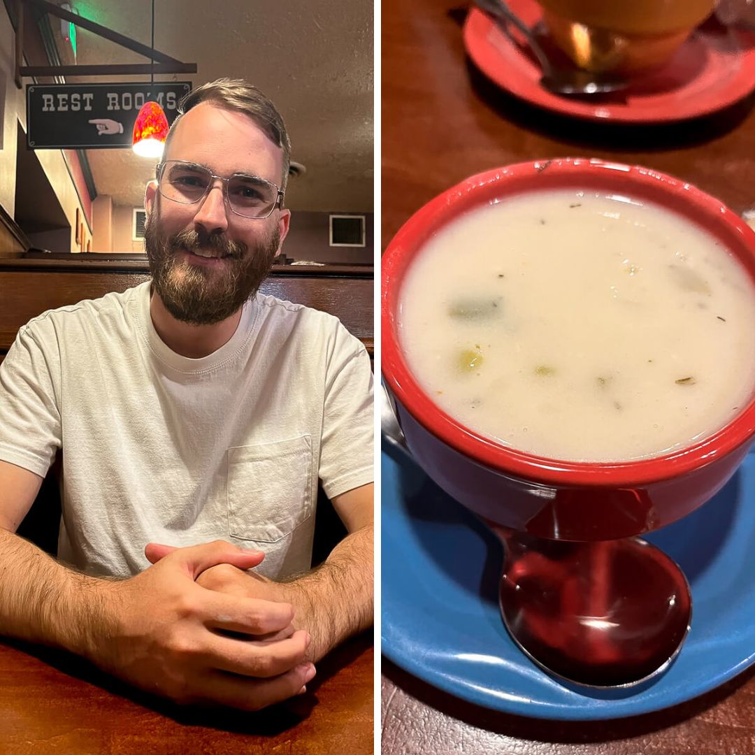 Brian and Clam Chowder at The Albany in Cheyenne