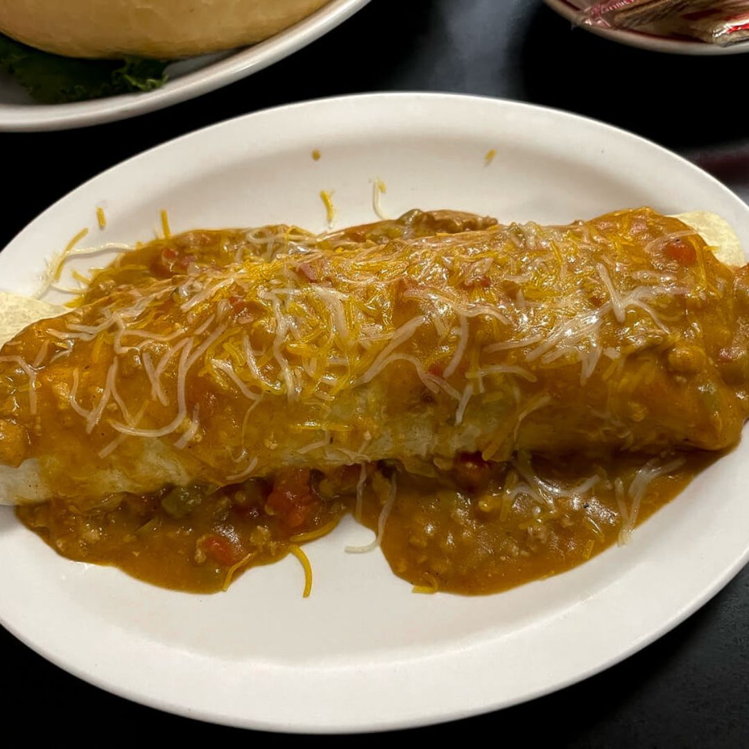 Burrito from J's Prairie Rose Cafe in Laramie Wyoming