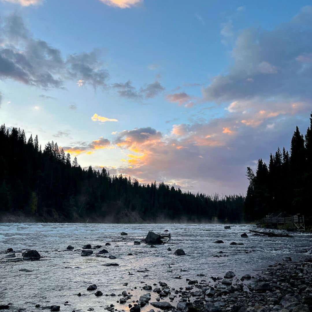 Sunrise over Yellowstone River