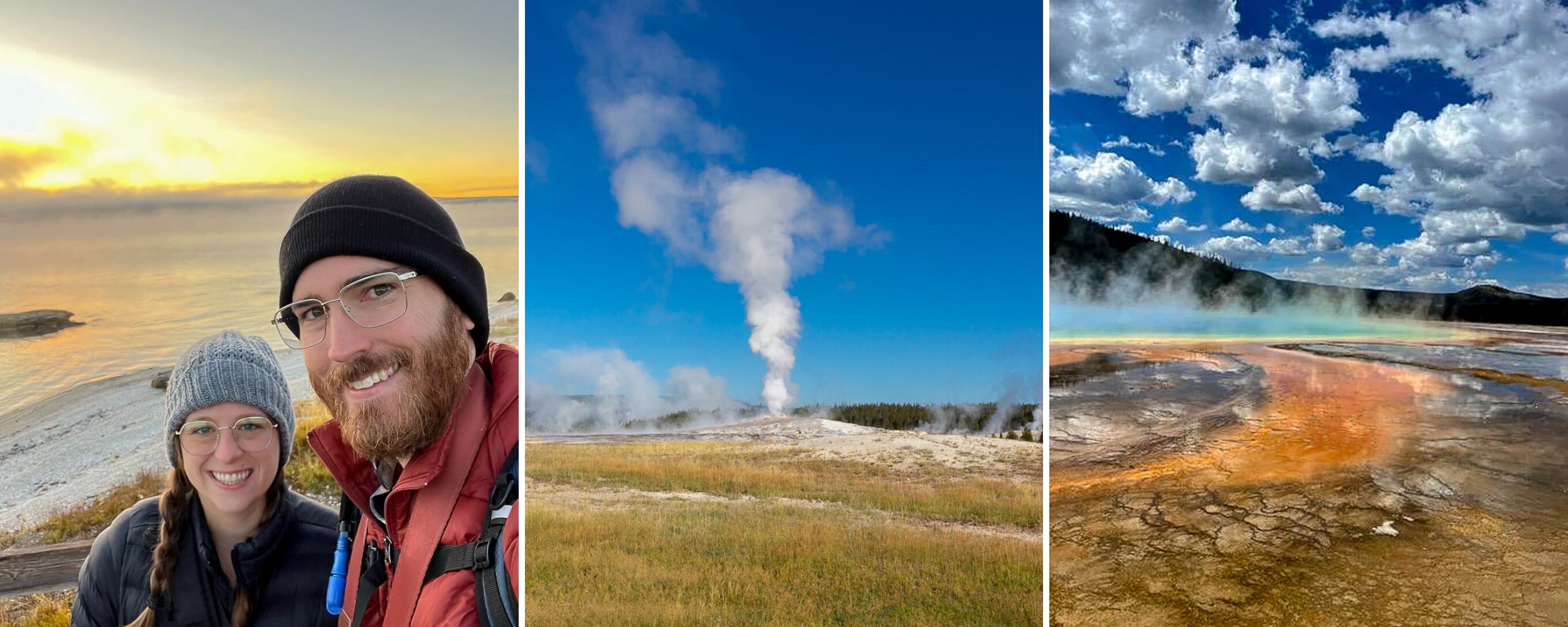 West Thumb, Old Faithful, and Grand Prismatic at Yellowstone