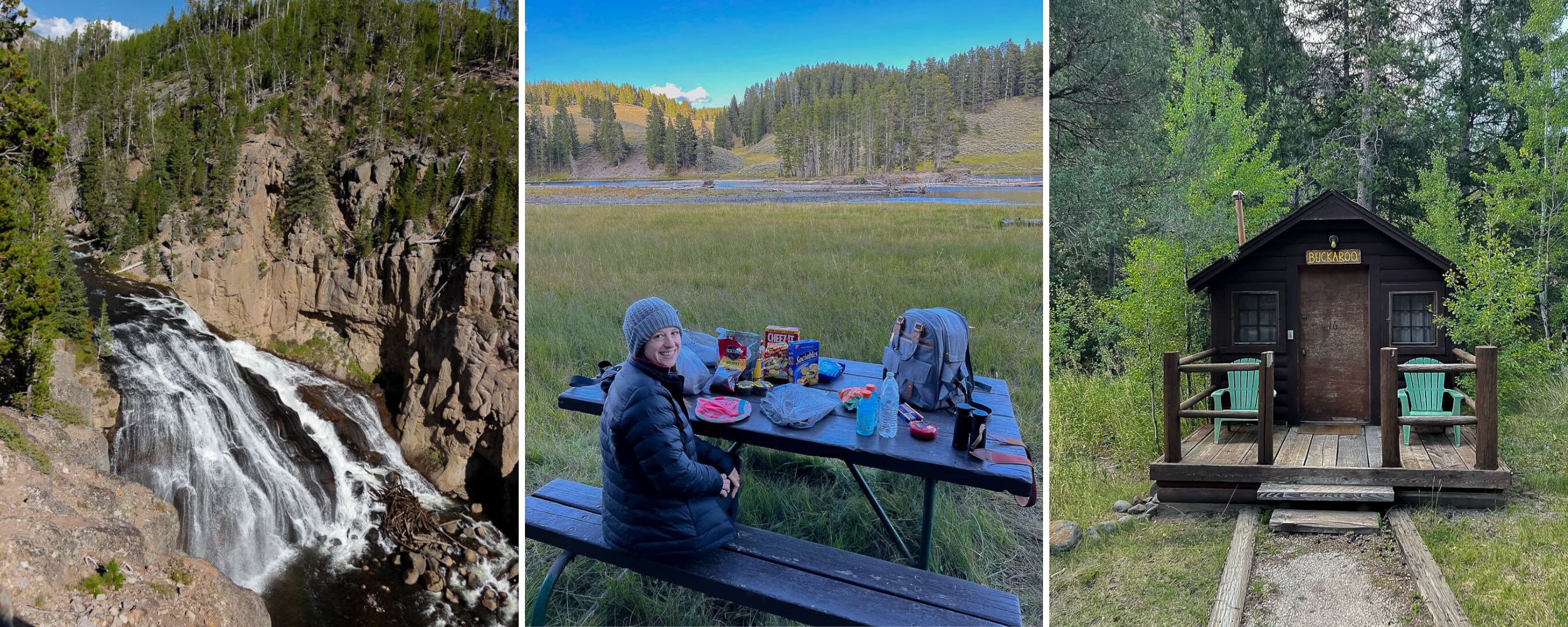 Gibbon Falls, Nez Perce, and Absaroka Lodge in Wyoming